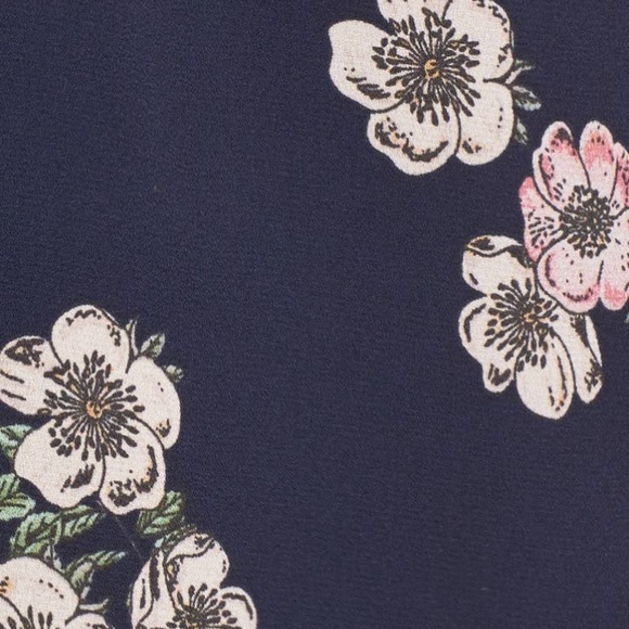 Cupcakes and Cashmere Benita Off the Shoulder Navy Floral Ruffle Dress - Picture 6 of 6